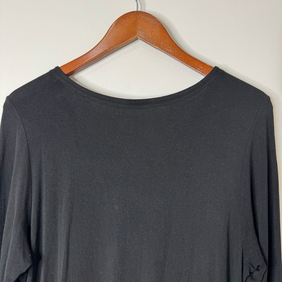 Eileen Fisher Black & Gray Color Block Long Sleeve Stretch Jersey Midi Dress‎ L - Picture 10 of 11